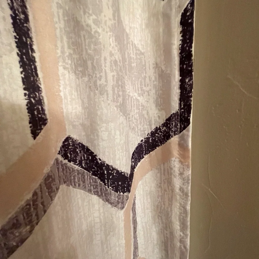 Gray Peach Black Geometric Fabric Shower Curtain 72x72 Modern Bath Decor